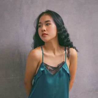 Bộ 2 dây mặc nhà lụa satin cao vấp