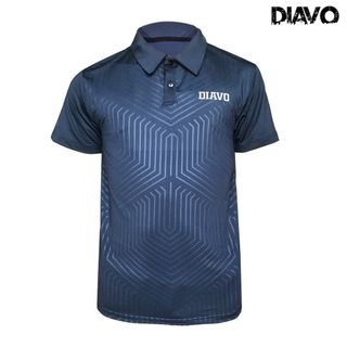 Áo thể thao DIAVO ngắn tay CỔ BẺ họa tiết SỌC DÀI chất đẹp trẻ trung khỏe khoắn thời trang co giãn thoáng mát phù hợp với mọi lưa tuổi