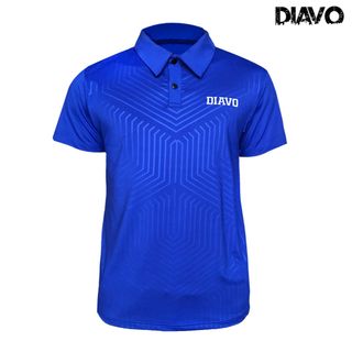 Áo thể thao DIAVO ngắn tay CỔ BẺ họa tiết SỌC DÀI chất đẹp trẻ trung khỏe khoắn thời trang co giãn thoáng mát phù hợp với mọi lưa tuổi