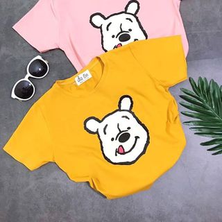 Áo thun cotton Thái hình gấu Pooh