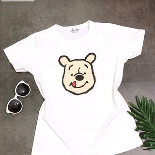 Áo thun cotton Thái hình gấu Pooh
