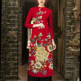 Set áo dài hoa cai cấp