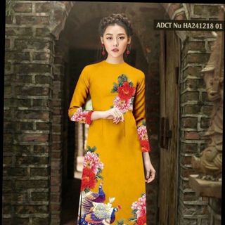 Set áo dài hoa cai cấp