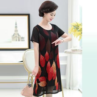 Đầm Oversize In Hình Lá Đỏ 3D