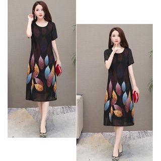 Đầm Oversize In Hình Lá Xanh 3D