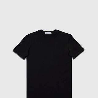 Áo thun nam tay ngắn màu đen trơn cotton 9B32