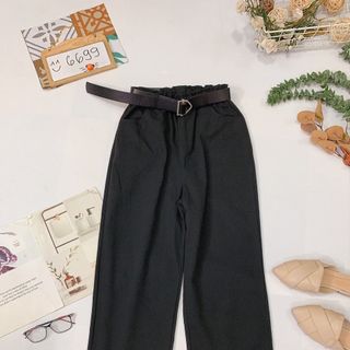 Quần baggy jean ống rộng kèm belt 2 size M L