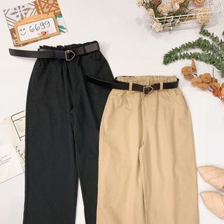 Quần baggy jean ống rộng kèm belt 2 size M L