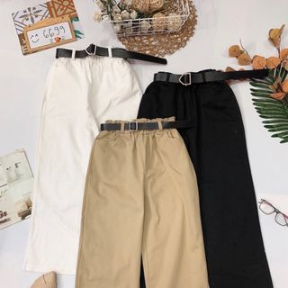 Quần baggy jean ống rộng kèm belt 2 size M L