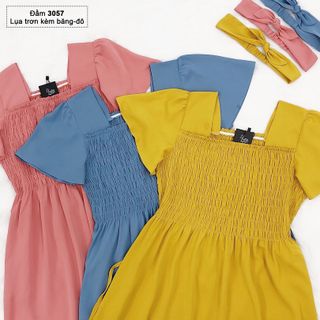 Đầm bầu maxi tặng kèm băng đô xinh xắn 3057
