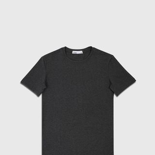 Áo thun nam tay ngắn màu xám trơn cotton 9B34