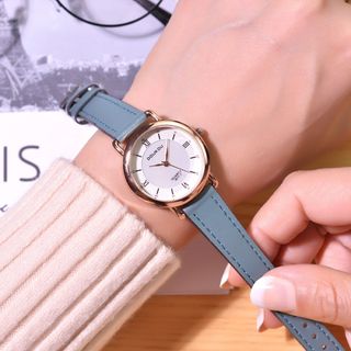 Đồng hồ nữ Doukou ánh dạ quang dây da cao cấp