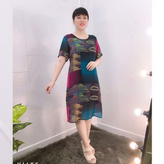 Đầm Oversize In Hình 3D Silk Lụa