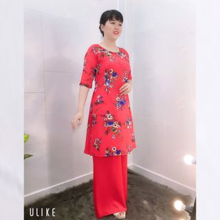 Áo Dài Phi Lụa Cách Tân   không kèm quần