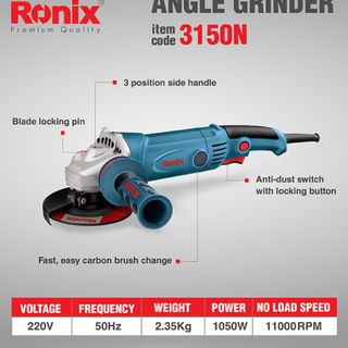 Máy mài tay cầm đuôi dài Ronix 3150N 1050W 115mm giá sỉ