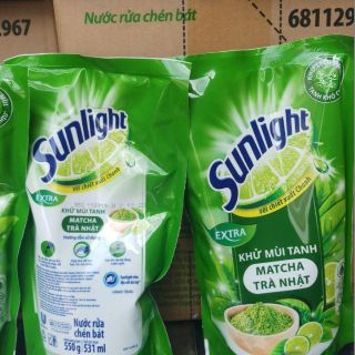 NƯỚC RỬA CHÉN SUNGLIGHT MATCHA TRÀ NHẬT TÚI 550GR