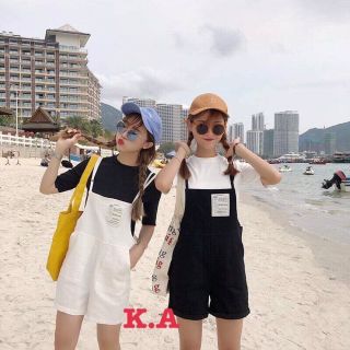 Quần yếm đùi kaki kèm áo