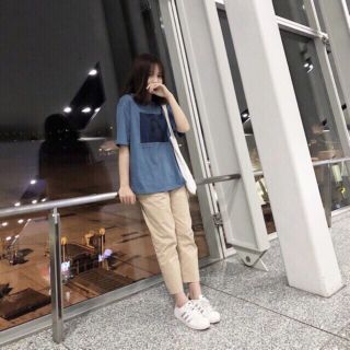 Quần baggy kaki ống rộng cạp chun