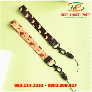 Dây đeo thẻ satin Strawberry