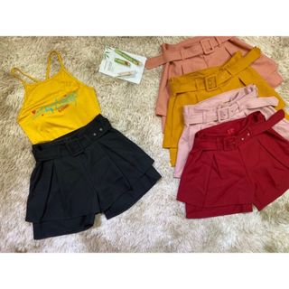 Quần tuyết mưa giả váy kèm nịt quần shorts đùi ống rộng giả váy
