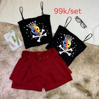 Quần tuyết mưa giả váy kèm nịt quần shorts đùi ống rộng giả váy