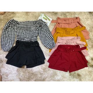 Quần tuyết mưa giả váy kèm nịt quần shorts đùi ống rộng giả váy