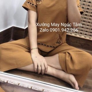 Bộ đũi thuê trái táo phối viền siêu sang có size đại