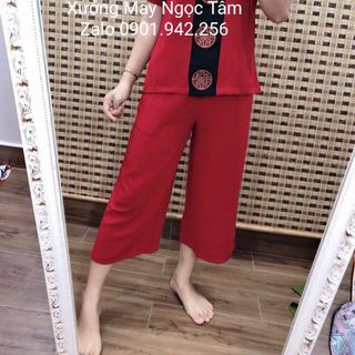 Bộ đũi trung niên phối trước ngực cao cấp