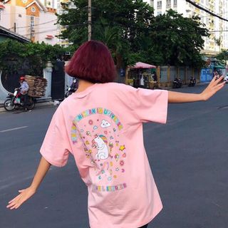 Áo phom rộng in hình