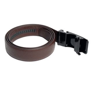 Thắt lưng nam da bò saffiano kiểu khoá tăng đơ màu nâu đuôi tròn DB07-BR05