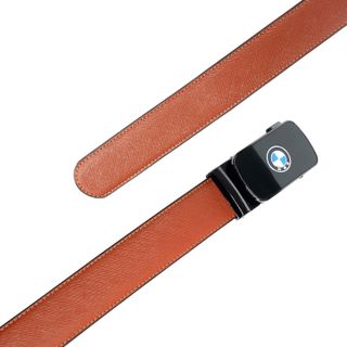 Thắt lưng nam da bò saffiano kiểu khoá tăng đơ màu cam đuôi tròn DB07-ORA04