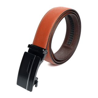 Thắt lưng nam da bò saffiano kiểu khoá tăng đơ màu cam đuôi tròn DB07-ORA03