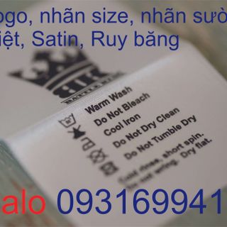 Tem nhãn mác ép nhiệt nhãn sườn satin ruy băng các loại