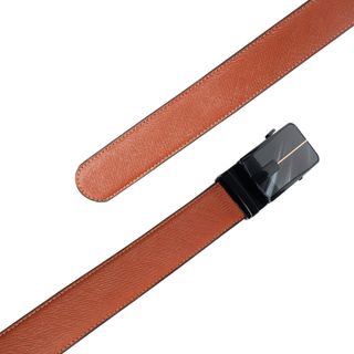 Thắt lưng nam da bò saffiano kiểu khoá tăng đơ màu cam đuôi tròn DB07-ORA02