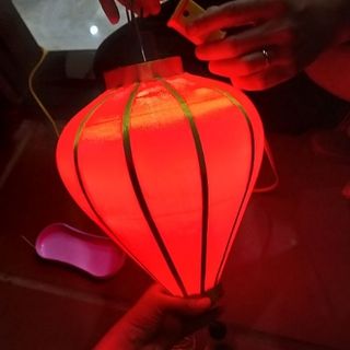 Đèn lồng Hội An 30cm phi trơn treo ngoài trời