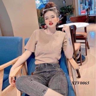 Áo phông nữ dập nổi chữ Celine thời trang
