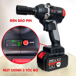 MÁY SIẾT BULONG VẶN ỐC BẮN VÍT - PIN CHUẨN 10 CELL - 100 LÕI ĐỒNG - KHÔNG CHỔI THAN