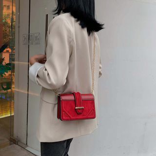 Túi đeo chéo vuông phối nhung cá tính D736