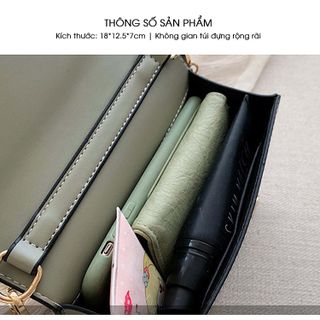 Túi đeo chéo vuông phối nhung cá tính D736