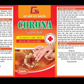 Nước xịt rửa tay khô khử khuẩn corona nano bạc