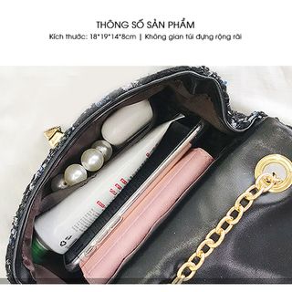 Túi đeo chéo chất dạ đẹp khóa tròn thời trang mới D726