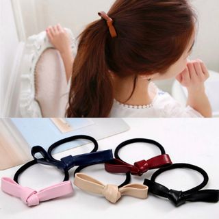 Cột tóc nơ da