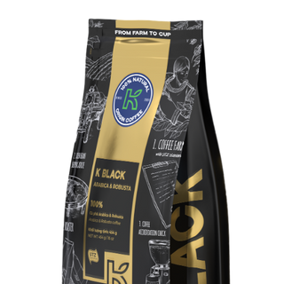 CÀ PHÊ KẾT HỢP ARABICA ROBUSTA RANG XAY NGUYÊN CHẤT K BLACK 454G