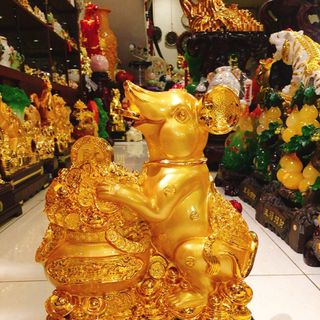 Tượng chuột phong thuỷ ôm lư vàng