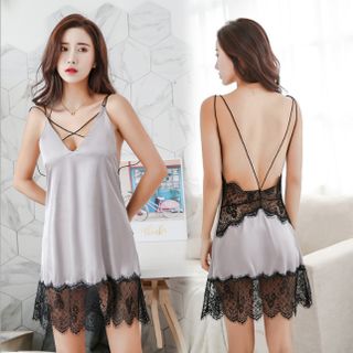 Hàng Quảng Châu Đầm ngủ gợi cảm kèm quần chipL0147