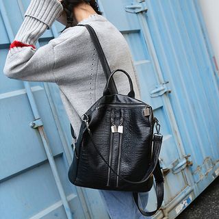 Balo Da Mềm 2 Khóa Kèm Dây Đeo Chéo D1338