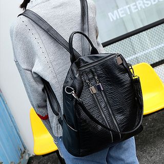 Balo Da Mềm 2 Khóa Kèm Dây Đeo Chéo D1338