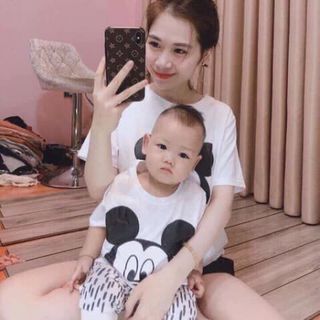 Áo đôi mẹ và bé in hình chuột Mickey dễ thương
