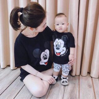 Áo đôi mẹ và bé in hình chuột Mickey dễ thương