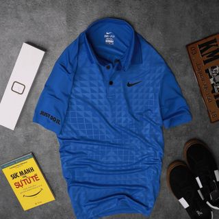 Quần áo thể thao- áo thun poly Nike dập vân